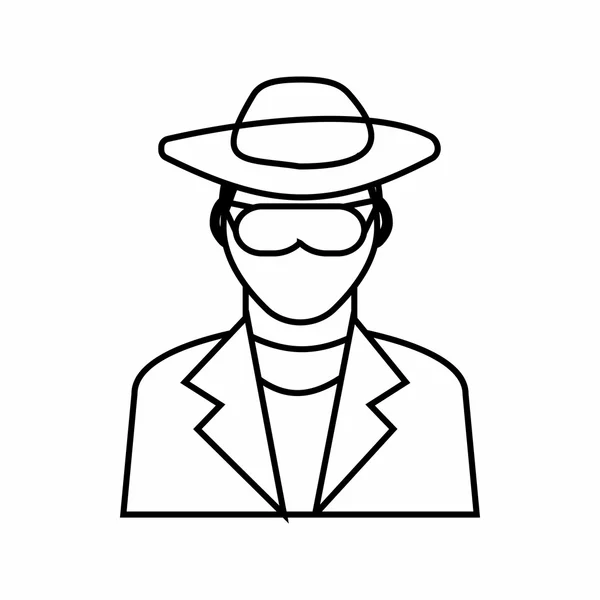 Icono de detective, estilo de esquema — Archivo Imágenes Vectoriales