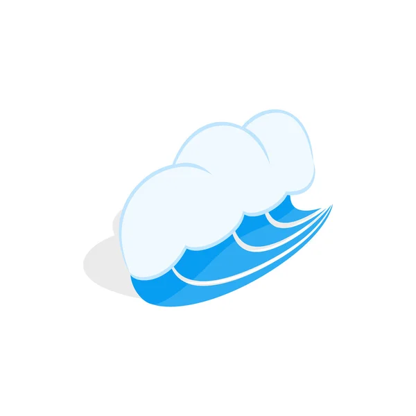 Icono de ola de mar azul, estilo isométrico 3d — Vector de stock