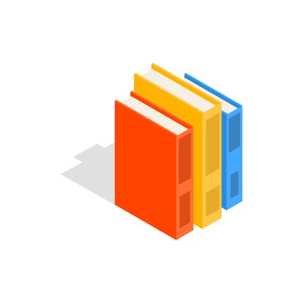 Vertical stack of colorful books icon, — Stock Vector