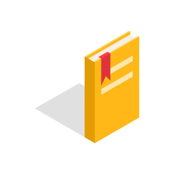 Κλειστό το κίτρινο βιβλίο με ένα σελιδοδείκτη εικονίδιο — Διανυσματικό Αρχείο