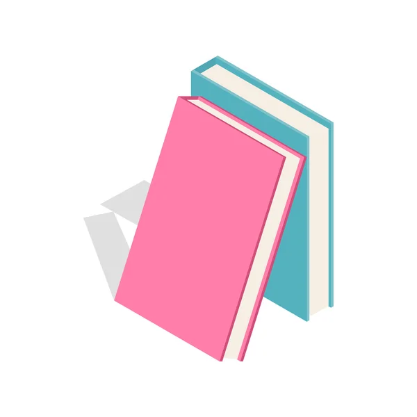 Icono de dos libros, estilo isométrico 3d — Vector de stock