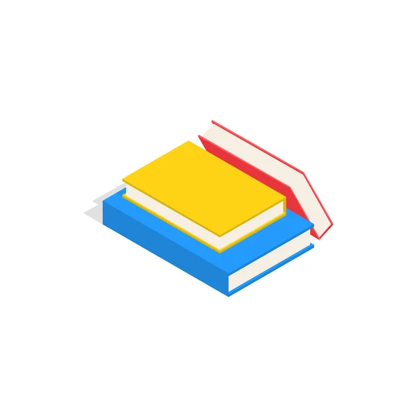 Pila de libros icono, estilo isométrico 3d — Vector de stock