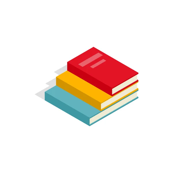 Pila de libros icono, estilo isométrico 3d — Vector de stock