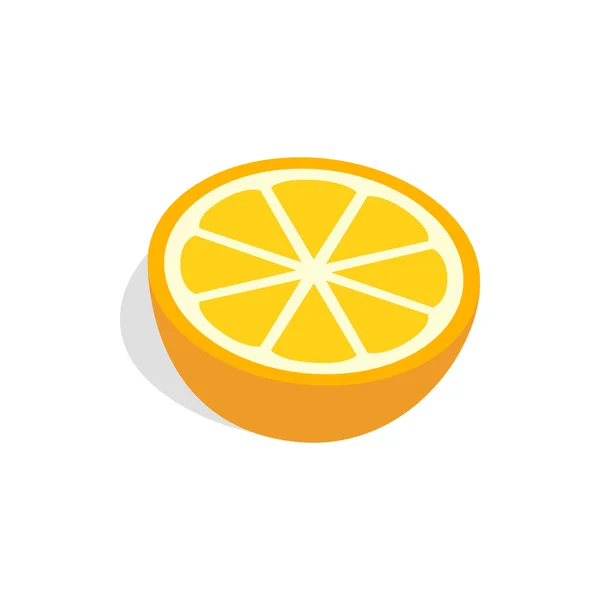 Half of orange icon , isometric 3d style — Stock Vector