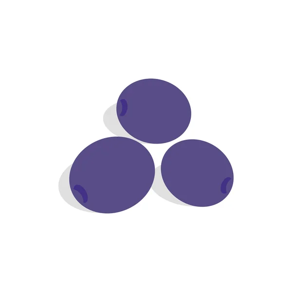 Blue plum icon, isometric 3d style — Stock Vector