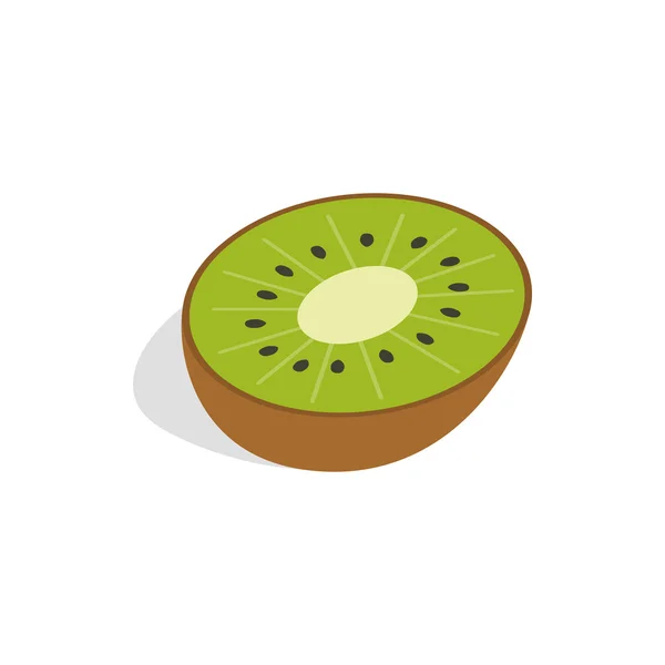 Metade do ícone de frutas kiwi, estilo 3D isométrico — Vetor de Stock