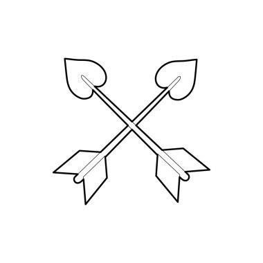 Okları simge, anahat stili çapraz