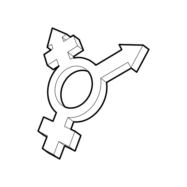 Transgender Zeppelin pictogram, Kaderstijl — Stockvector