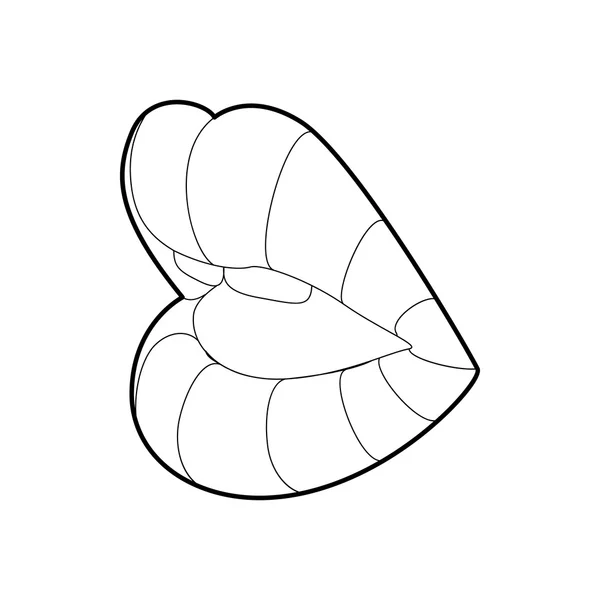 Icône de bouche ouverte érotique, style contour — Image vectorielle