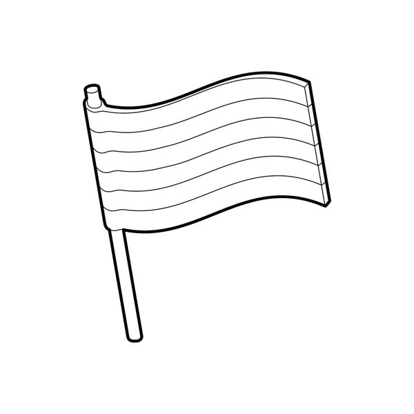 Icône drapeau de fierté LGBT, style contour — Image vectorielle