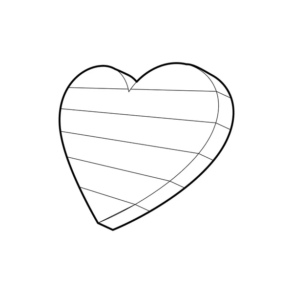 Значок символа ЛГБТ-сердца, стиль контура — стоковый вектор