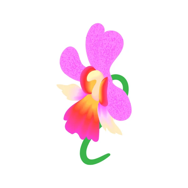 Розовая икона орхидеи, мультяшный стиль — стоковый вектор