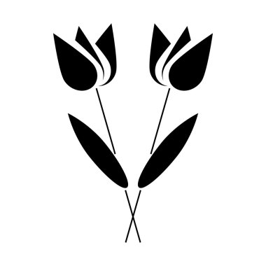 İki çiçek simgesi basit tarzı