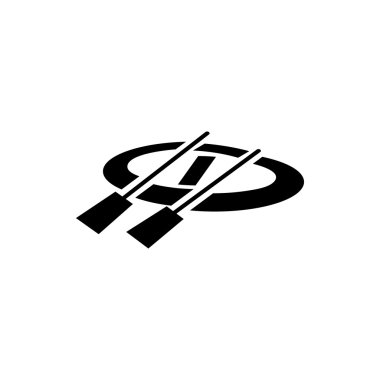 Kürekler simgesi, basit tarzı tekne