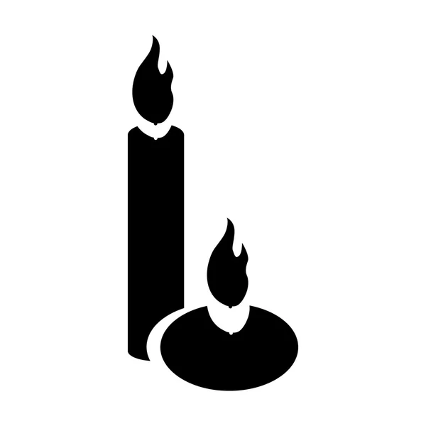 在简单的样式的燃烧蜡烛图标。 — 图库矢量图片