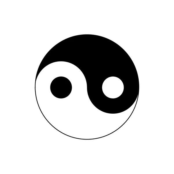 Ying Yang-Ikone im einfachen Stil — Stockvektor