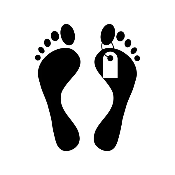 Lidské nohy s toe ikonu tagu, jednoduchý styl — Stockový vektor