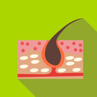 Saç büyüme simgesi, düz stil