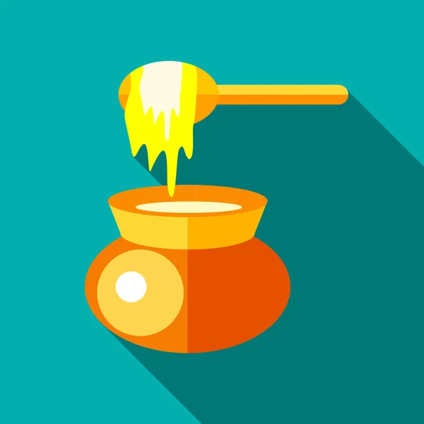 Burk honung ikon, platt stil — Stock vektor