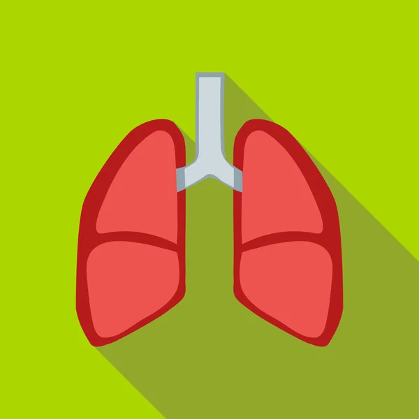 Pulmones icono, estilo plano — Vector de stock