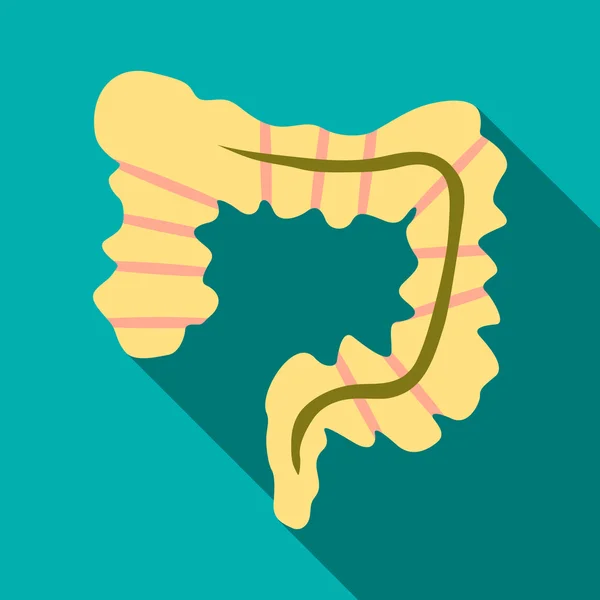 Icona intestino, stile piatto — Vettoriale Stock