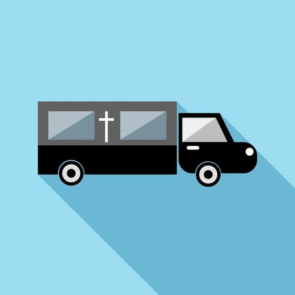 Icono de coche fúnebre, estilo plano — Vector de stock