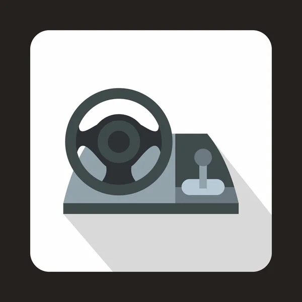 Juego icono del volante, estilo plano — Vector de stock