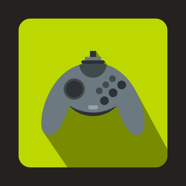 Gray joystick icon, flat style — Stock Vector