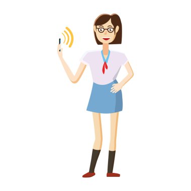 Cep telefonu arama simgesi, kız çizgi film tarzı