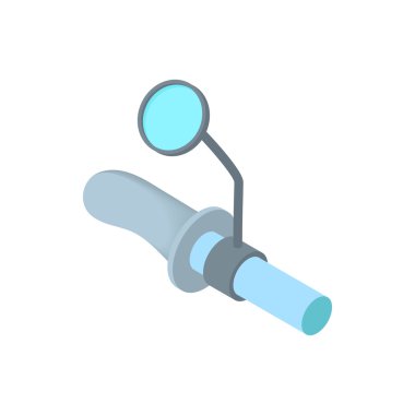 Dikiz aynası simgesi olan bir bisiklet gidon