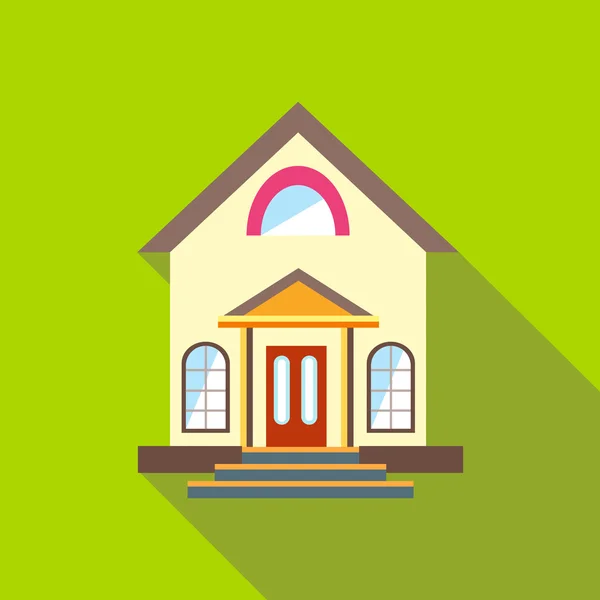 Kis aranyos ház ikon, lapos stílusú — Stock Vector
