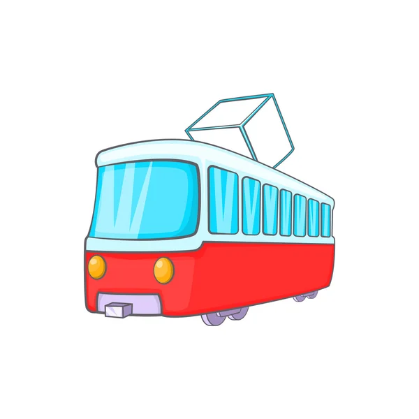 Ikona tramvaj v karikatuře stylu — Stockový vektor