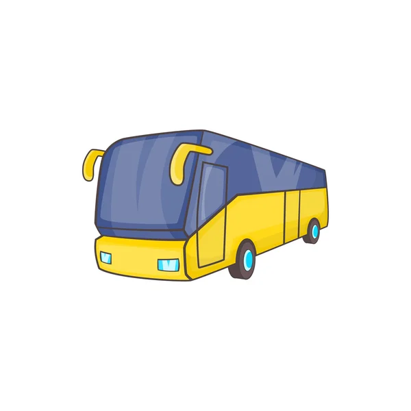 Icône de bus touristique jaune, style dessin animé — Image vectorielle