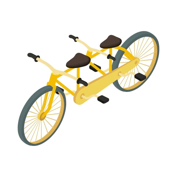 Bicicleta icono en tándem, estilo de dibujos animados — Vector de stock