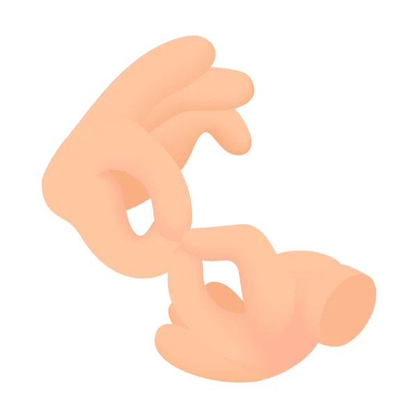 Icona del linguaggio dei segni, stile cartone animato — Vettoriale Stock