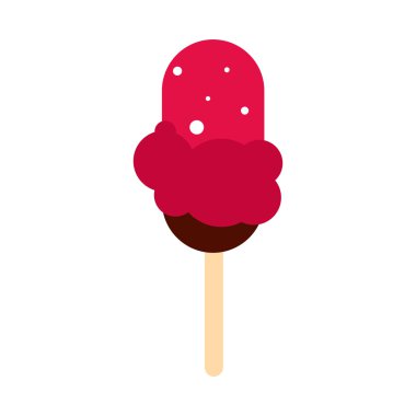Çubuklu dondurmayı simgesi, düz stil