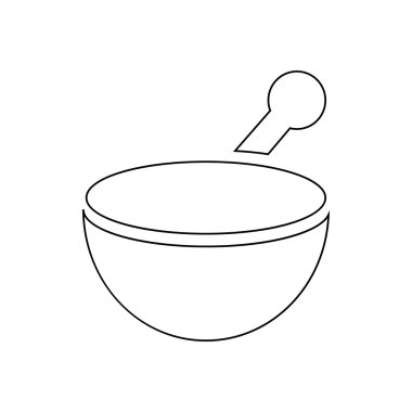 Harç ve havaneli eczane simgesi, anahat stili