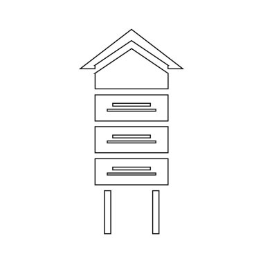 Ahşap kovan simgesi, anahat stili