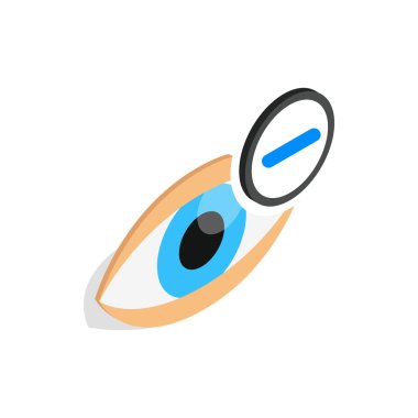 Vizyon miyopi simgesi, izometrik 3d stili