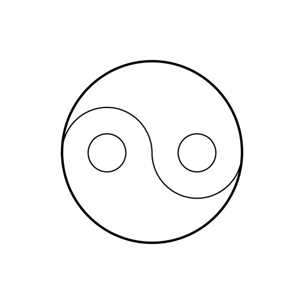 Yin Yang Symbolsymbol, Umrissstil — Stockvektor