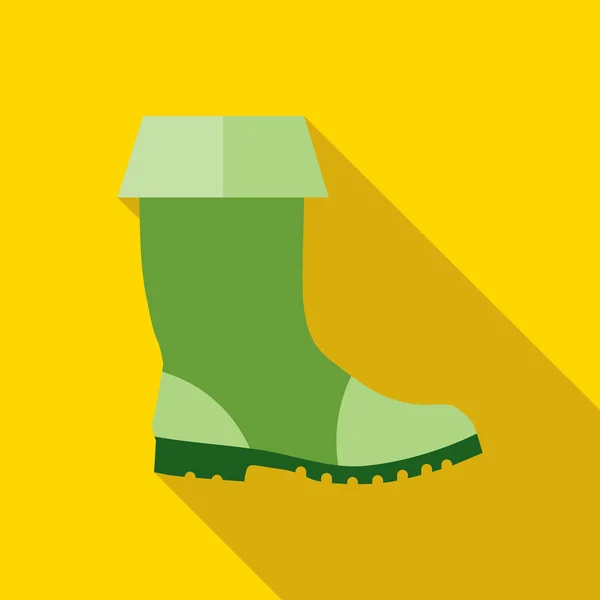 Rubber boots icon, flat style — Stock Vector