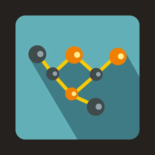 Icono de moléculas, estilo plano — Vector de stock