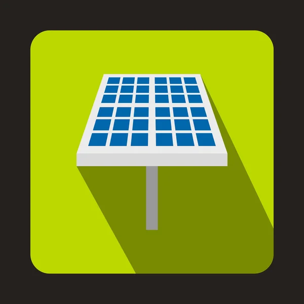 Ícone de bateria solar, estilo plano — Vetor de Stock