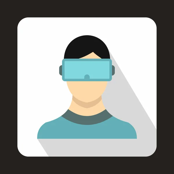 Icône de lunettes de réalité virtuelle, style plat — Image vectorielle