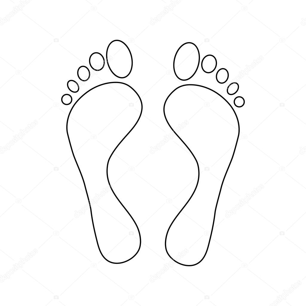 인간의 발 아이콘, 윤곽선 스타일 — 스톡 벡터 © ylivdesign #120621850