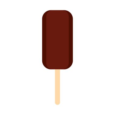 Çikolatalı dondurma simgesi, düz stil