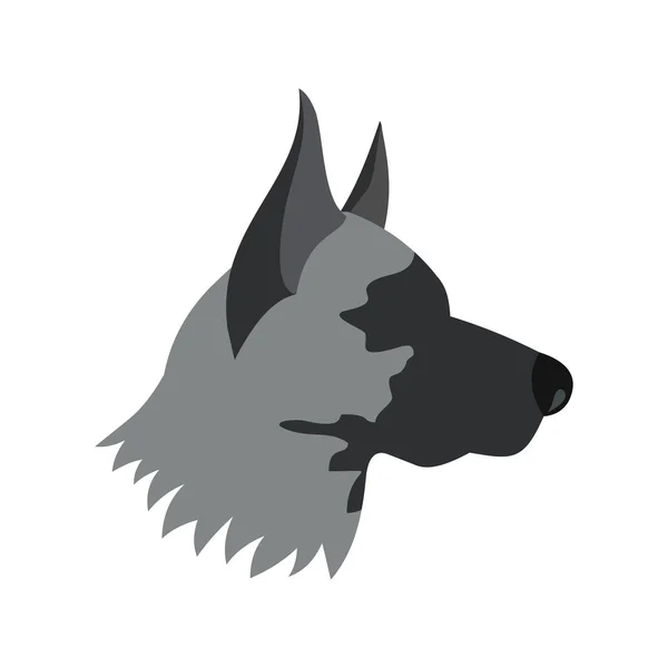 Shepherd koira kuvake, tasainen tyyli — vektorikuva