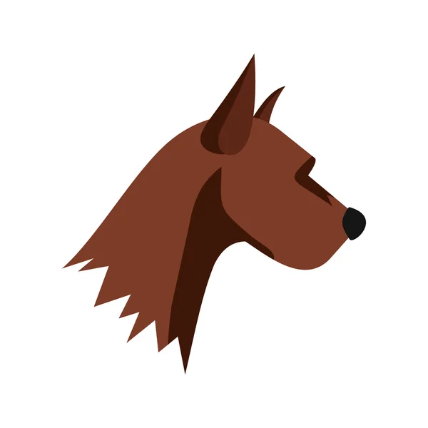 Psy głowa ikona, płaski — Wektor stockowy