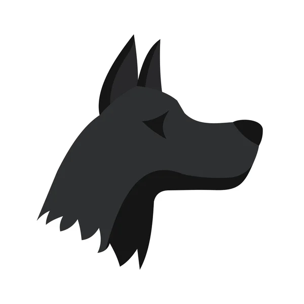 Doberman dog ikona, płaski — Wektor stockowy