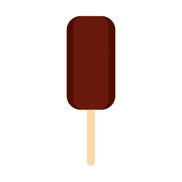 Icono de helado de chocolate, estilo plano — Vector de stock